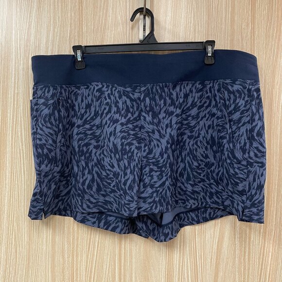 NWT Athleta Trekkie North Blue Print Shorts Size 22 - Picture 1 of 7